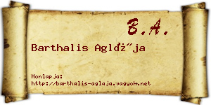 Barthalis Aglája névjegykártya